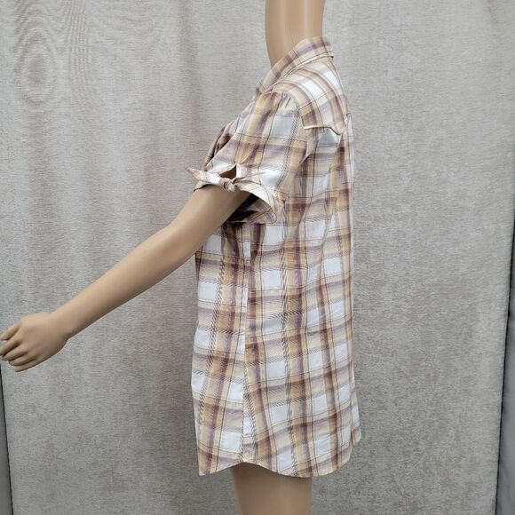 Roper Y2K Plaid Pearl Snap Western Shirt Button Up Women's Top Short Sleeves - Picture 5 of 10